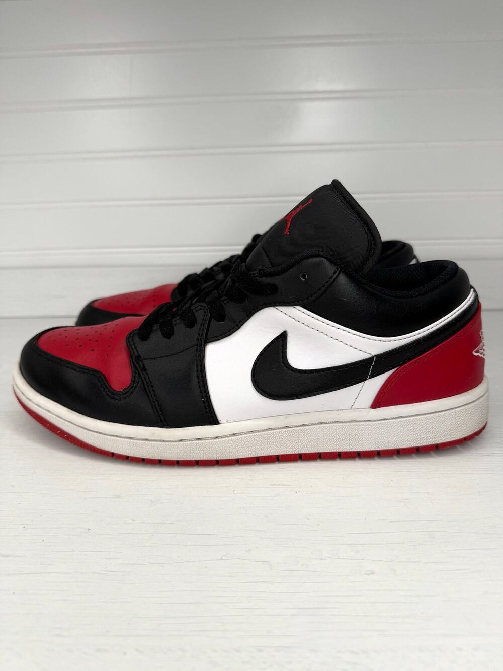 Air Jordan 1 Low Bred Toe 2.0 Men’s 10 Black Red White 553558-161 OG Box